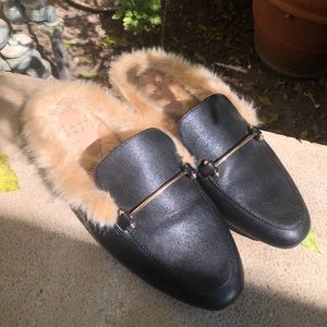 Faux Leather & Faux Fur “Gucci” Loafers